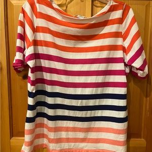 Liz Claiborne vacay beach striped top 1X